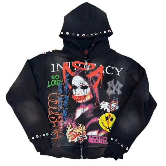 Lost Intricacy "Front Page Mag" Zip Up Hoodie