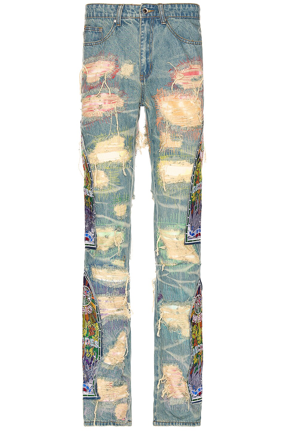 Who Decides War x Roygbiv Fusion Denim Jeans- Sky Multi