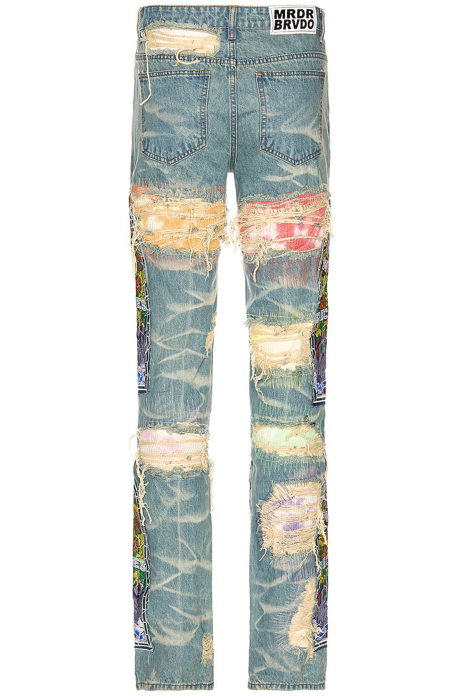 Who Decides War x Roygbiv Fusion Denim Jeans- Sky Multi
