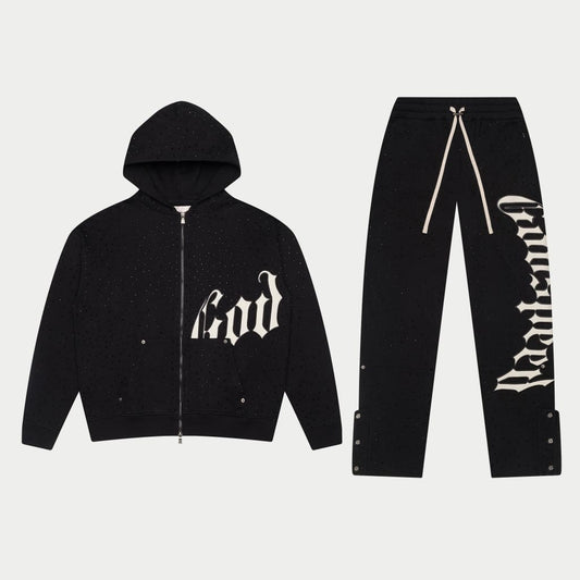Godspeed OG Logo VVS 💎 Sweatsuit V2 'Black/White'