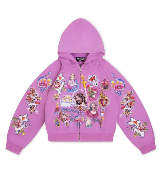 Righteous Risen King Zip Up Hoodie 'Purple'