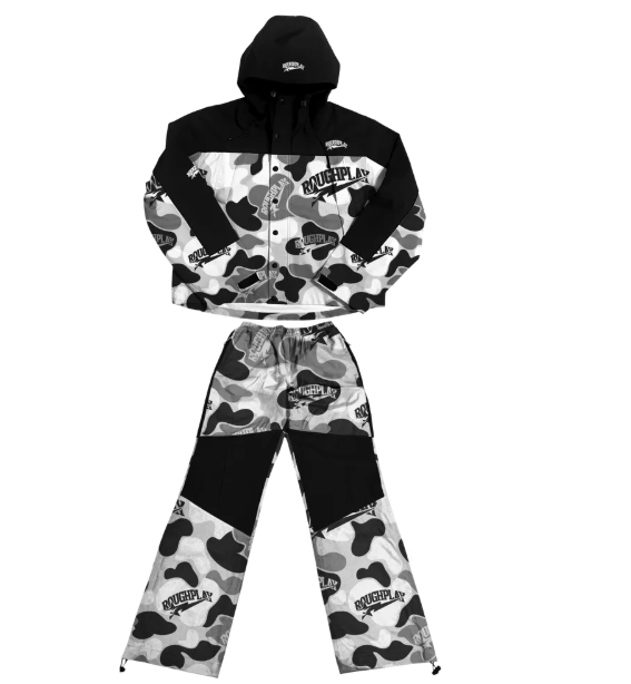 RoughPlay🩹Water Resistance Camo TrackSuit (GRY)