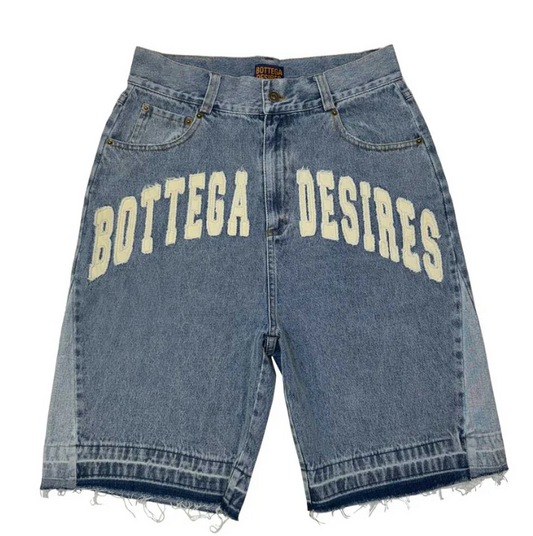 Bottega Desires 'Logo' Blue Jean Shorts