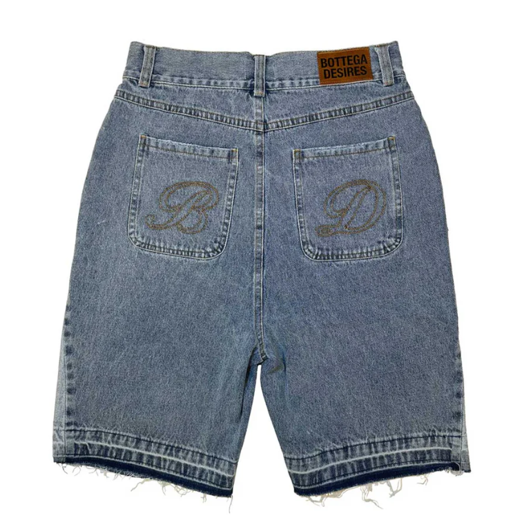 Bottega Desires 'Logo' Blue Jean Shorts