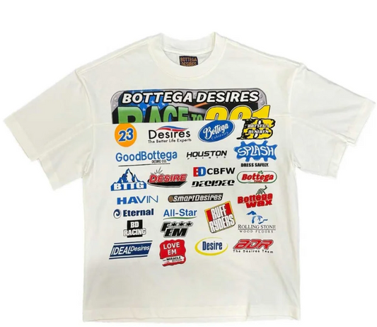 Bottega Desires 'Race' White Tee