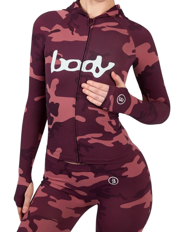 Body By Raven 'Basic 2.0 Ultra Low Rise' Berry Camo & Sky Blue suit