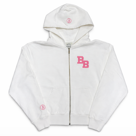Body By Raven 'University' Eggshell White & Pink Suit