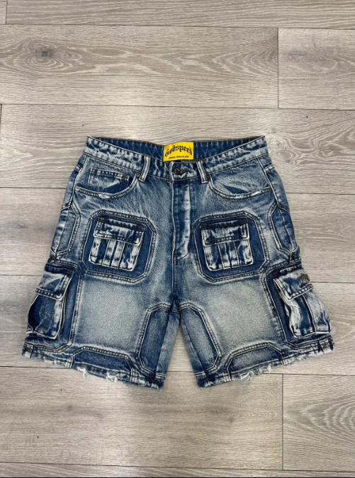 Godspeed Octagon Cargo Jean Shorts 'Blue'