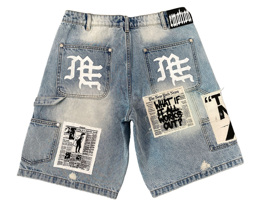 Mixed Emotions 'AI' Blue Jean Shorts