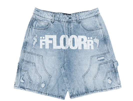 Floor 914 Jorts White logo