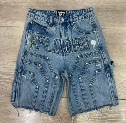 Floor 914 Blue Wash Jorts