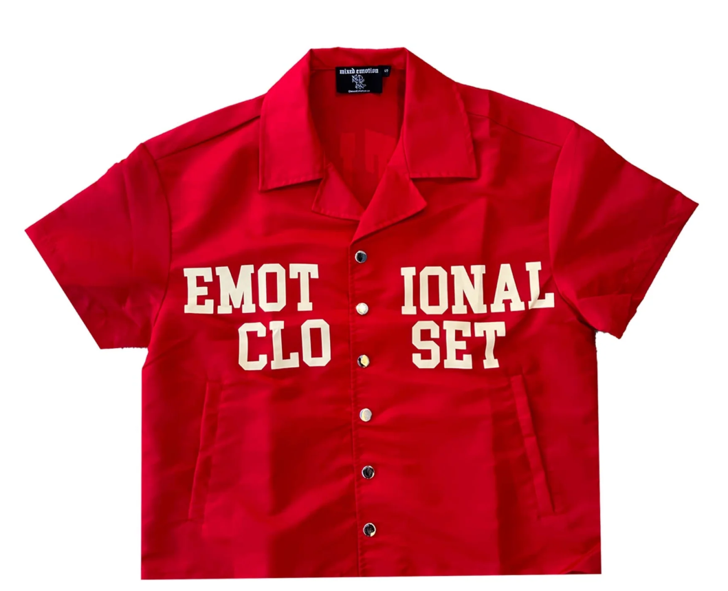 Mixed Emotions Nylon Short Set 'Red'