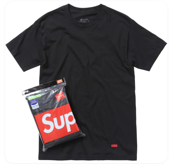 Supreme Black 3 tee pack black
