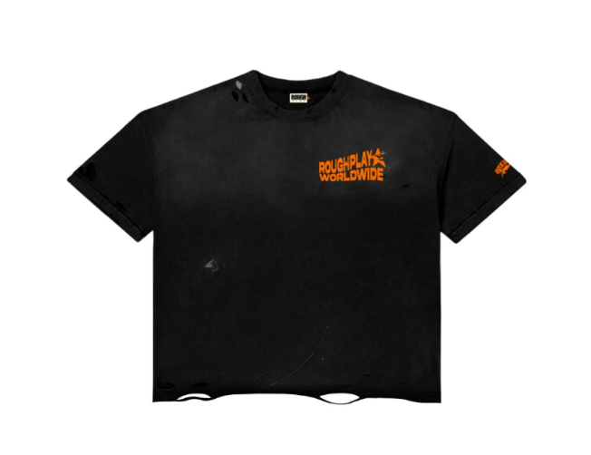 Roughplay T-Shirt Vintage Side Logo (BLK/ORNG)