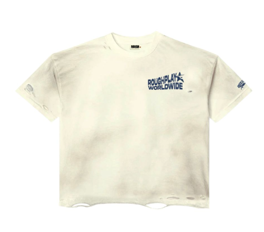 Roughplay T-Shirt Vintage Side Logo (Tan/NAVY)