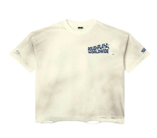 Roughplay T-Shirt Vintage Side Logo (Tan/NAVY)