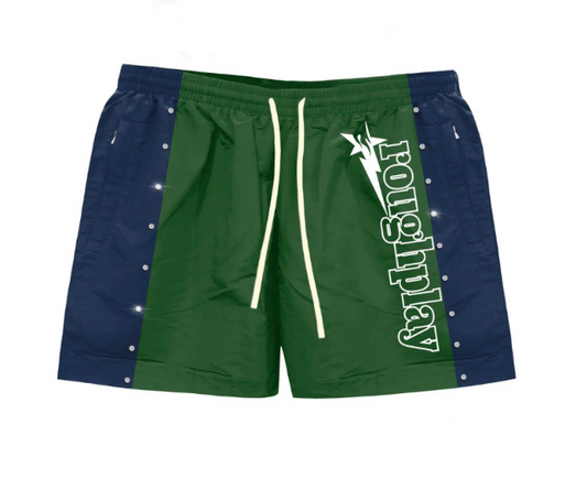 Roughplay Green/NAVY Stripped Shorts