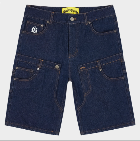 Godspeed Twin Panel Denim Shorts "Raw Blue"