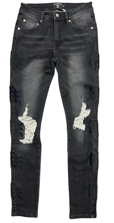 Mixed Emotions ‘Midnight’ Monogram denim