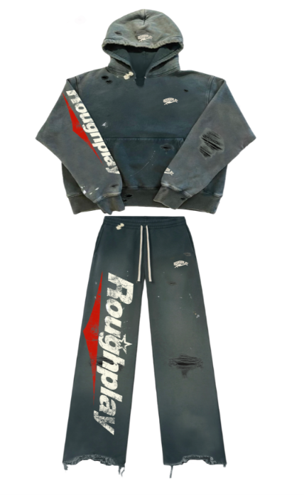 Roughplay Sweatsuit GREEN/RED STRAIGHT LEG SET