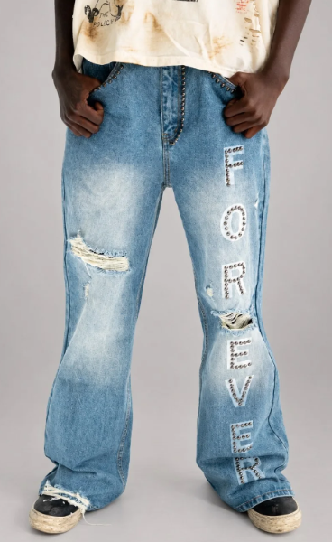 Forever By Forever Hungry Flared Jeans Dark Blue