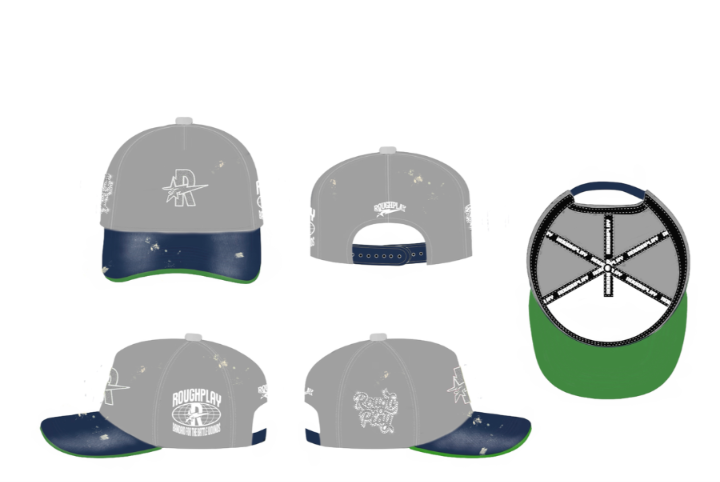 Roughplay Hat Gray Navy Brim