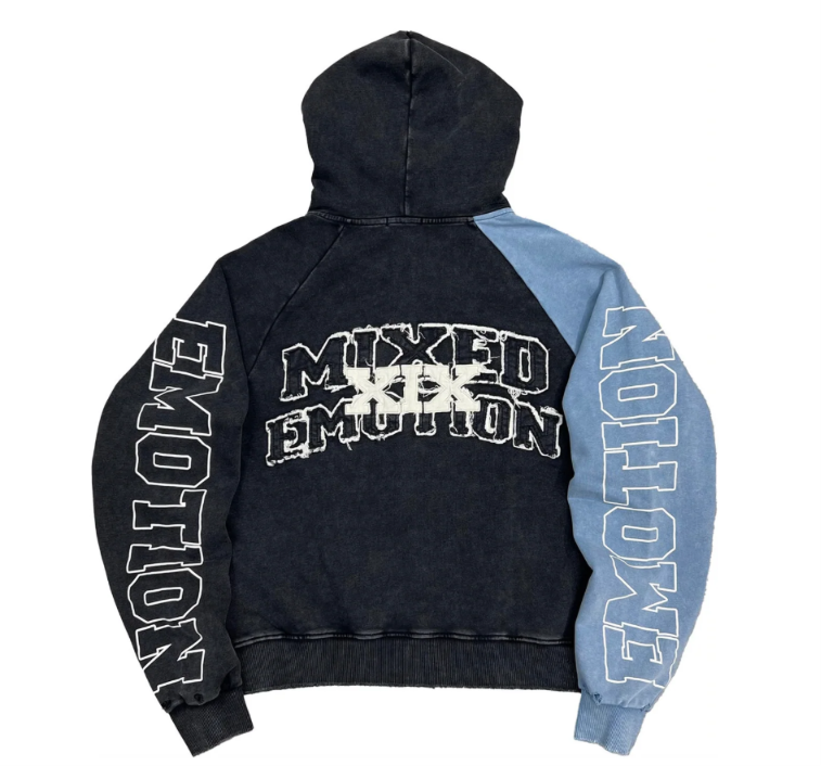 Mixed Emotions Blue “Split Decision” Hoodie