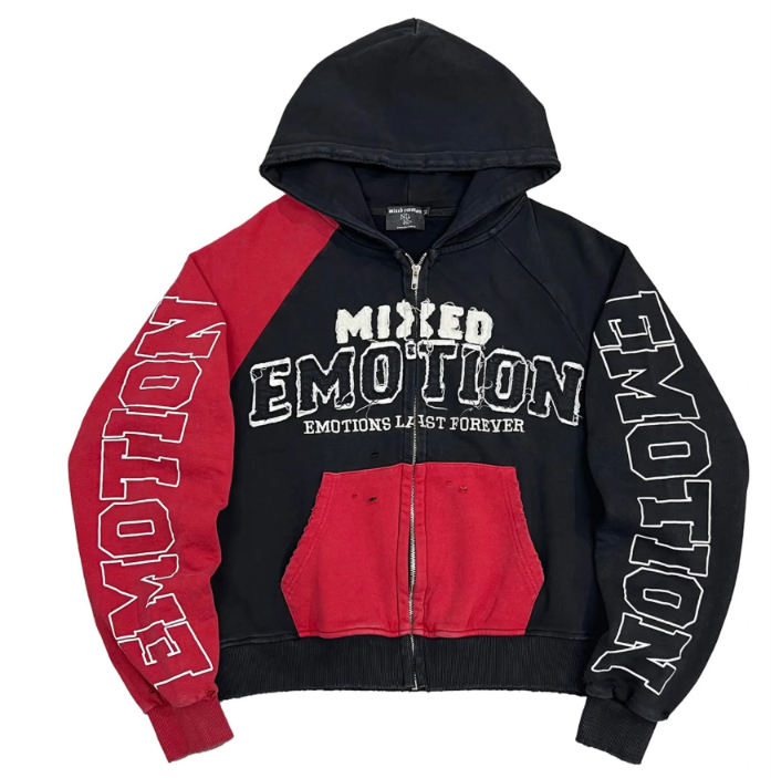 Mixed Red “Split Decision” Hoodie