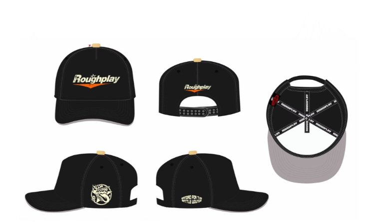 Roughplay BLACK WITH TAN AND ORANGE SNAPBACK