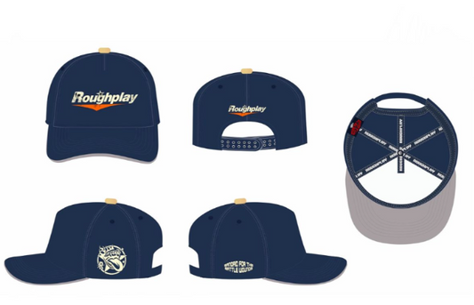 Roughplay Hat NAVY WITH ORANGE AND TAN SNAPBACK
