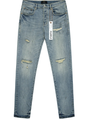 Purple Brand P001 Worn Indigo Slashed Paint