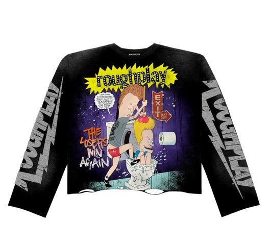 RoughPlay🩹Beavis & Butthead Long Sleeve (BLK)