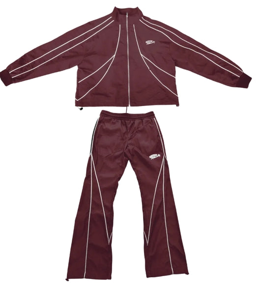 RoughPlay🩹Reflective TrackSuit (Maroon)
