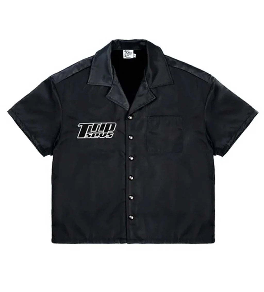 Triple Sevens Nylon Button Up Black