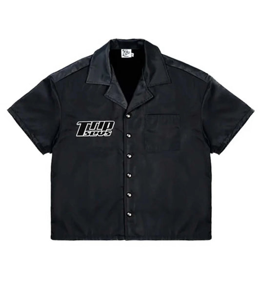 Triple Sevens Nylon Button Up Black
