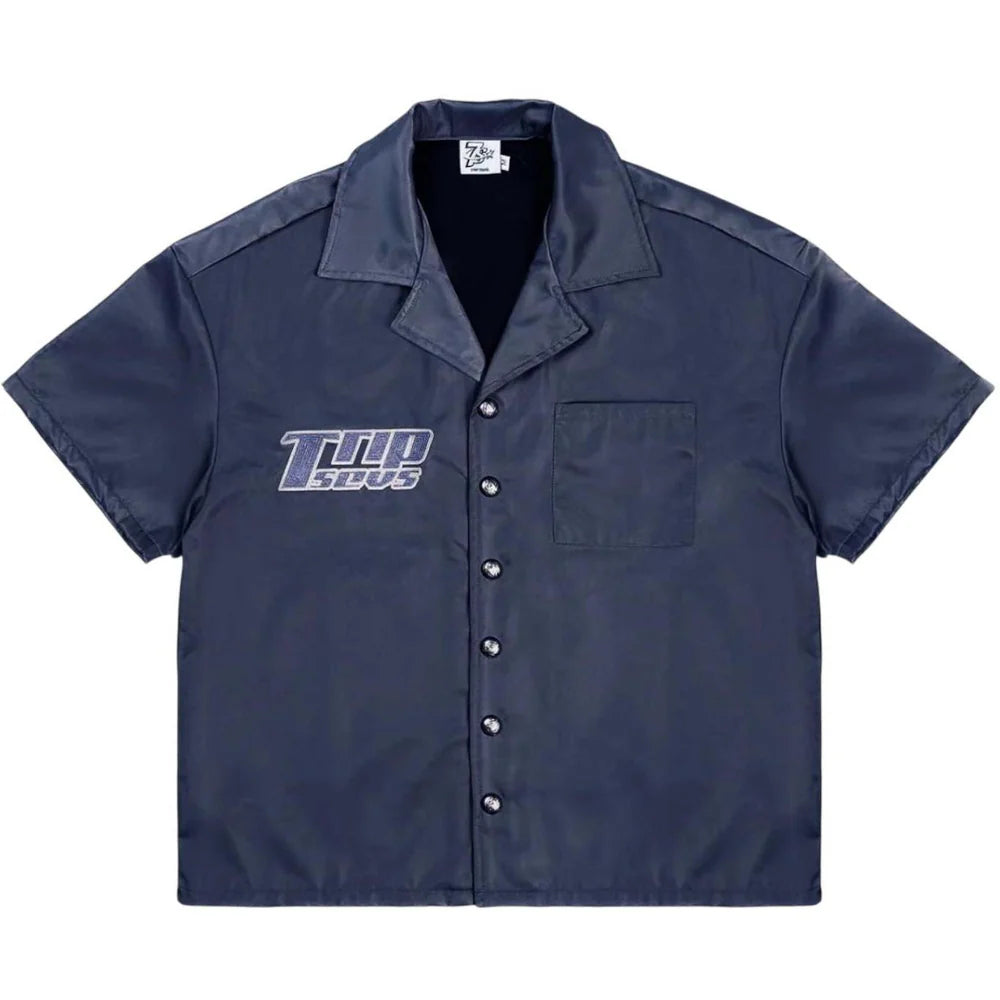 Triple Sevens Nylon Button Up Set (Navy blue)