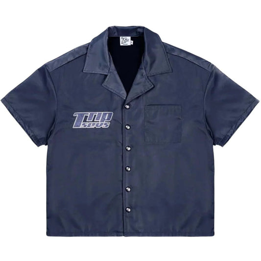 Triple Sevens Nylon Button Up Set (Navy blue)