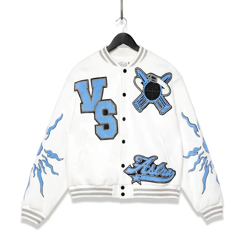 Vale Varsity Baby blue & White Jacket