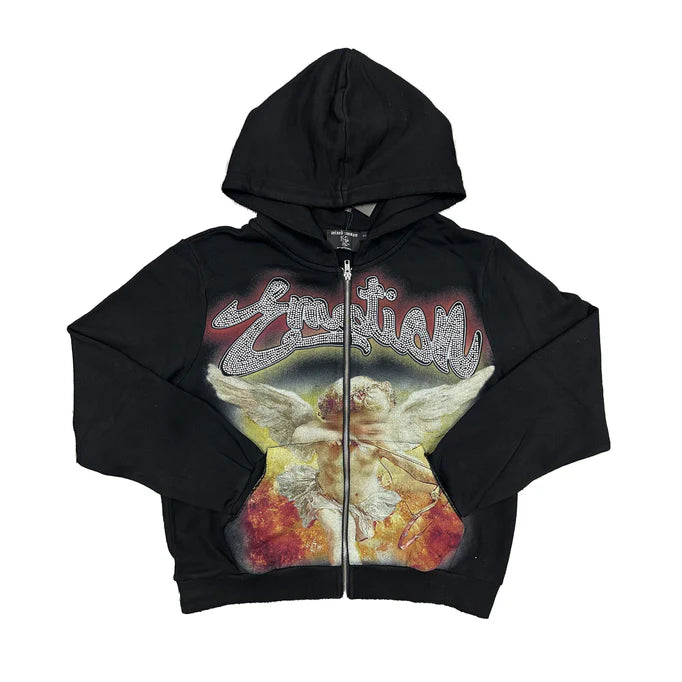 Mixed Emotions Black “Rhinestone” Hoodie