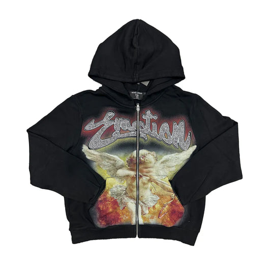 Mixed Emotions Black “Rhinestone” Hoodie