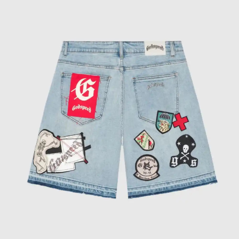 Godspeed Patchwork Denim Shorts