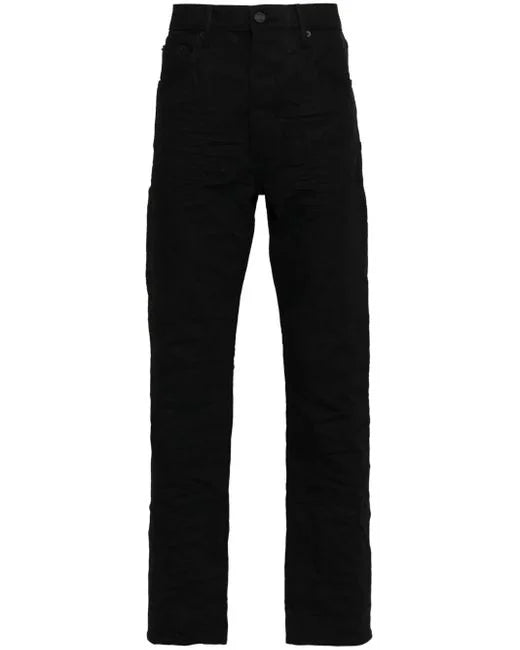 Purple Brand Slim Straight Jeans in Raw Black