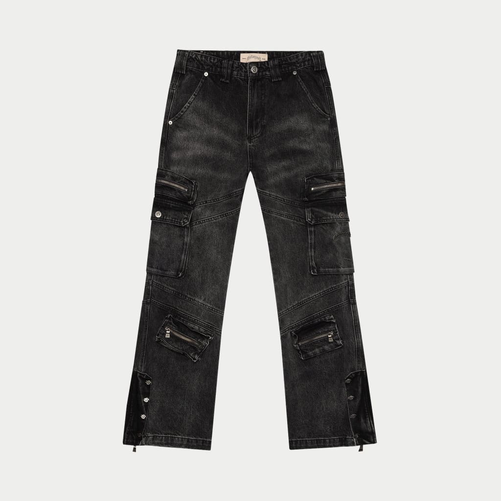 Rockstar Flare Cargo Denim (Black No-Wash) Godspeed