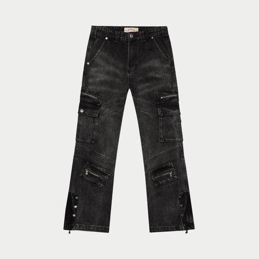 Rockstar Flare Cargo Denim (Black No-Wash) Godspeed